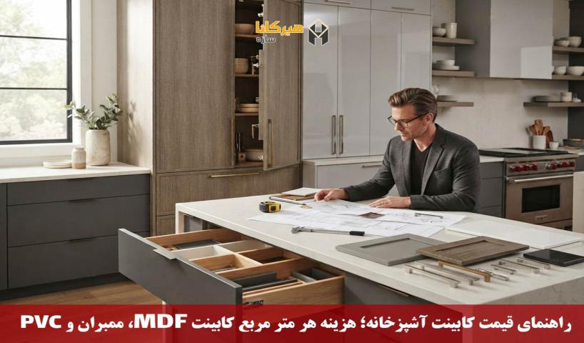قیمت کابینت آشپزخانه در سال ۱۴۰۵ برای هر متر MDF، ممبران و PVC
