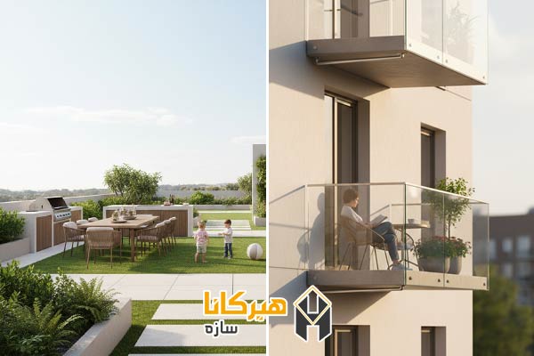 تفاوت بالکن و تراس از نظر موقعیت مکانی در ساختمان