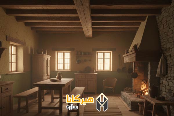 استفاده از چوب و مصالح طبیعی در سبک روستیک