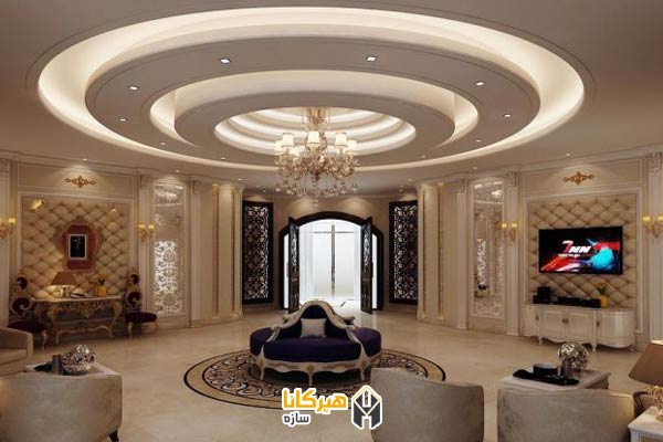 ۲. سقف دایره‌ای با نور مخفی