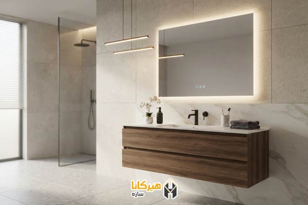 ۲. آینه LED دار هوشمند برای سرویس بهداشتی مدرن