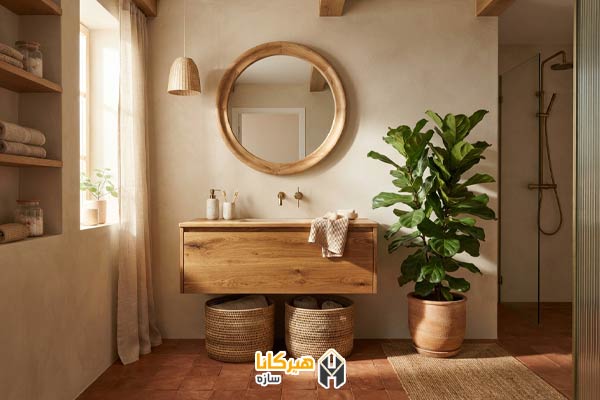 ۵. آینه چوبی برای فضای گرم و طبیعی