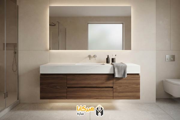 ۱۸. آینه همراه با کابینت روشویی