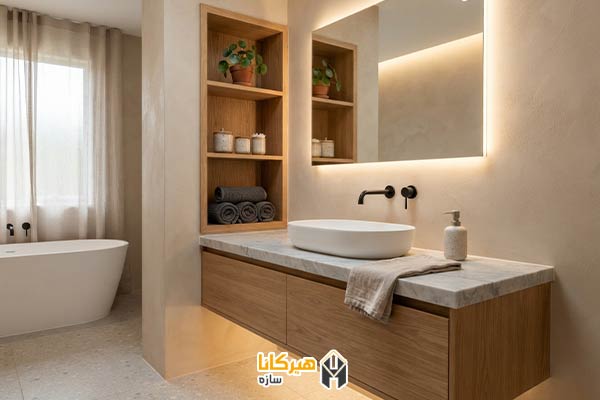 ۲۳. آینه ترکیبی با قفسه دکوراتیو
