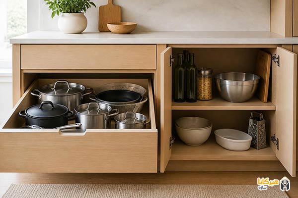کابینت کشویی یا درب‌دار را متناسب با نیاز انتخاب کنید